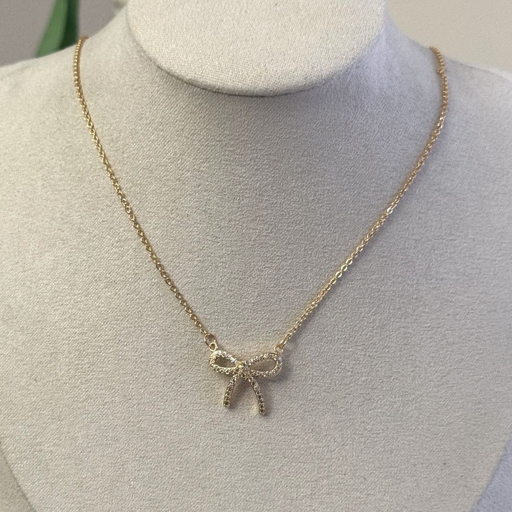 18K Gold Plated Bow Necklace